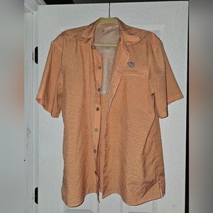 Orange Checkered Short Sleeve Shirt Mojo Sports Shirt